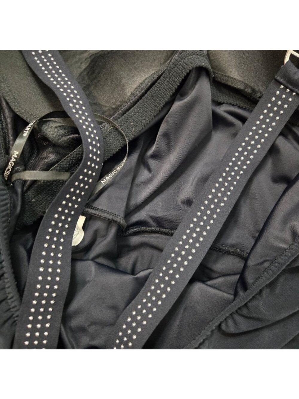 MagicSuit Suit 16 Studded Gabby Romper Racerback One-Piece Swimsuit Black - Picture 10 of 15